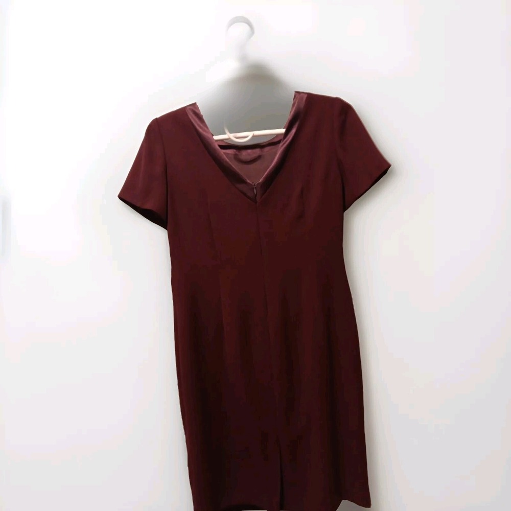 Talbots Womens Size 12 Maroon Formal Coquette Minimalist Dress Shoulder Pads - Picture 2 of 16